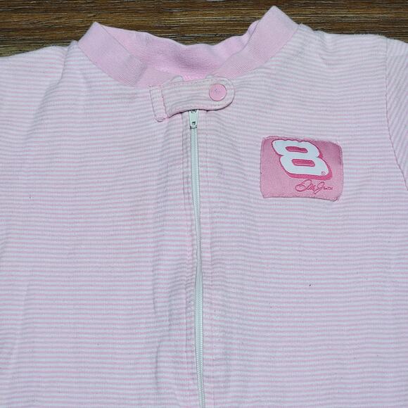Chase Authentics Pink Stripes Infant Jumper w/ Footies "8 Dale Jr." - Size 6-9Mo - Picture 2 of 7